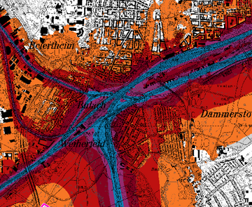 Abbildung des Fachplans "Lärmkarte Schiene DB (Tag)"