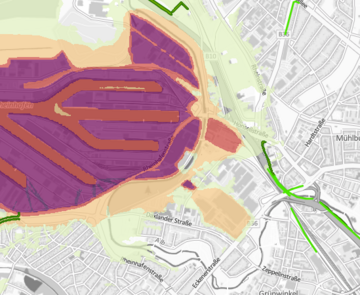 Abbildung des Fachplans "Lärmkarte Gewerbe (Tag)"
