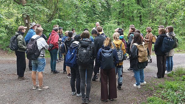 Europawochen 2023 in Karlsruhe, deutsch-französische Studierenden auf einer Vogelexkursion