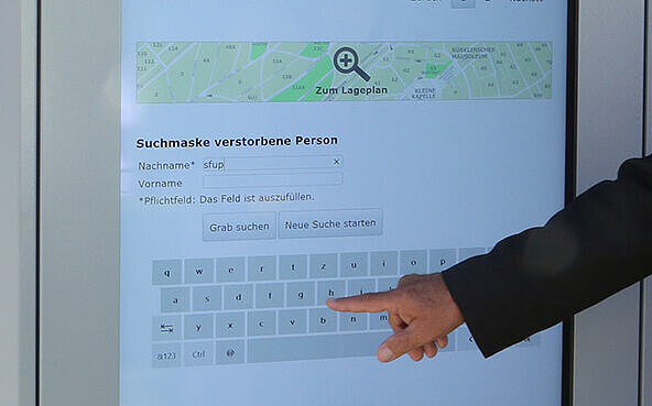 Digitale Grabsuche auf dem Hauptfriedhof