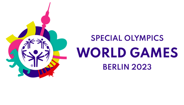 Die Grafik zeigt das Logo der Special Olympics World Games 2023 in Berlin.