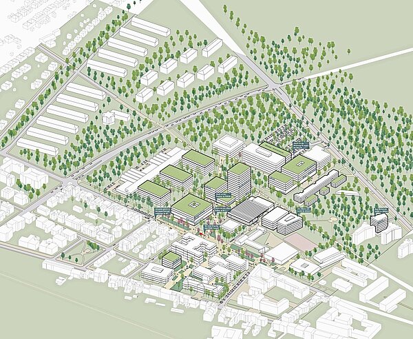 Große Vorhaben: Die möglichen Ergänzungen im Gebäudebestand zeigt diese Visualisierung.